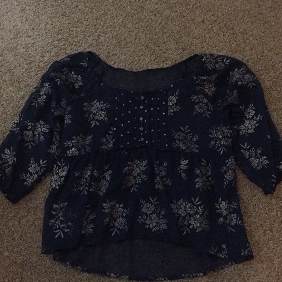 Abercrombie & Fitch Tops - Abercrombie & Fitch Sheer Shirt With Gold Accents